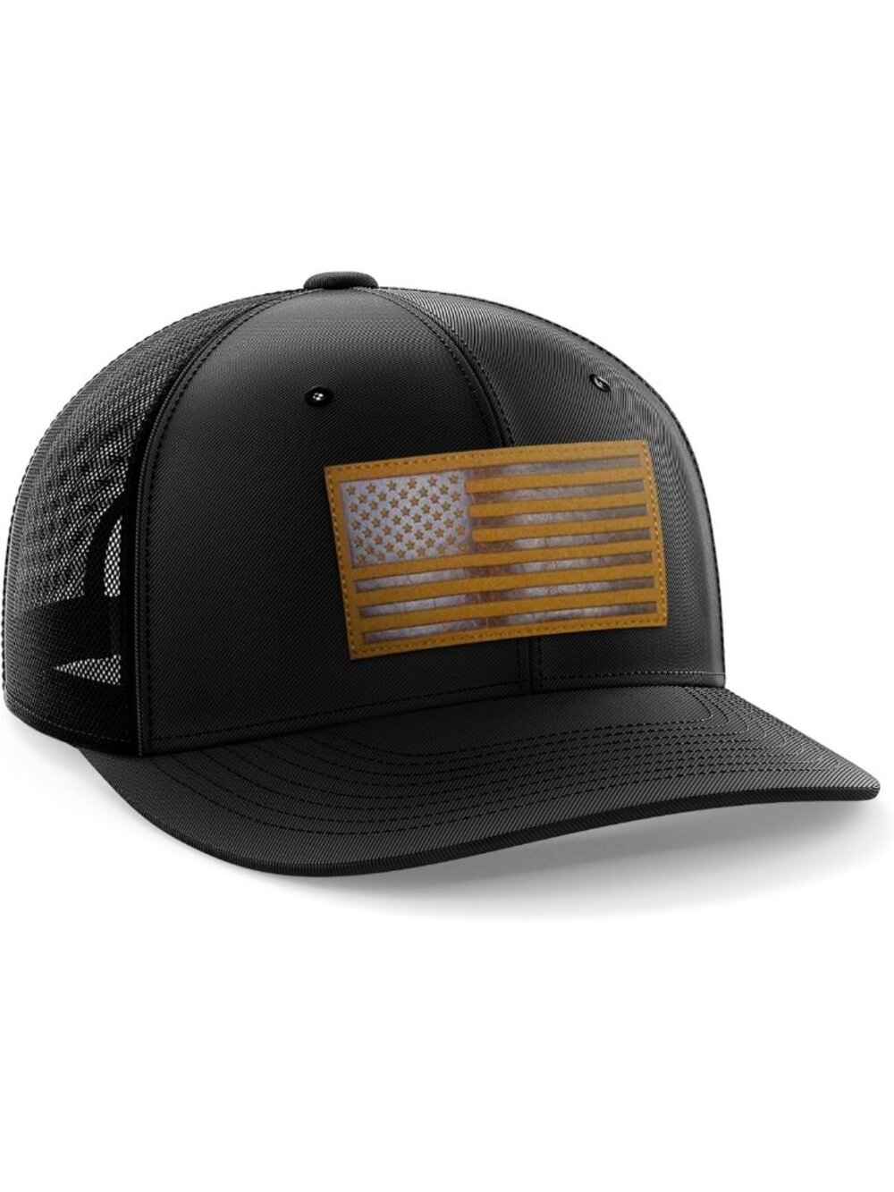 Stylish Leather Flag Patch Snapback Hat for Men & Women - Tactical Cap